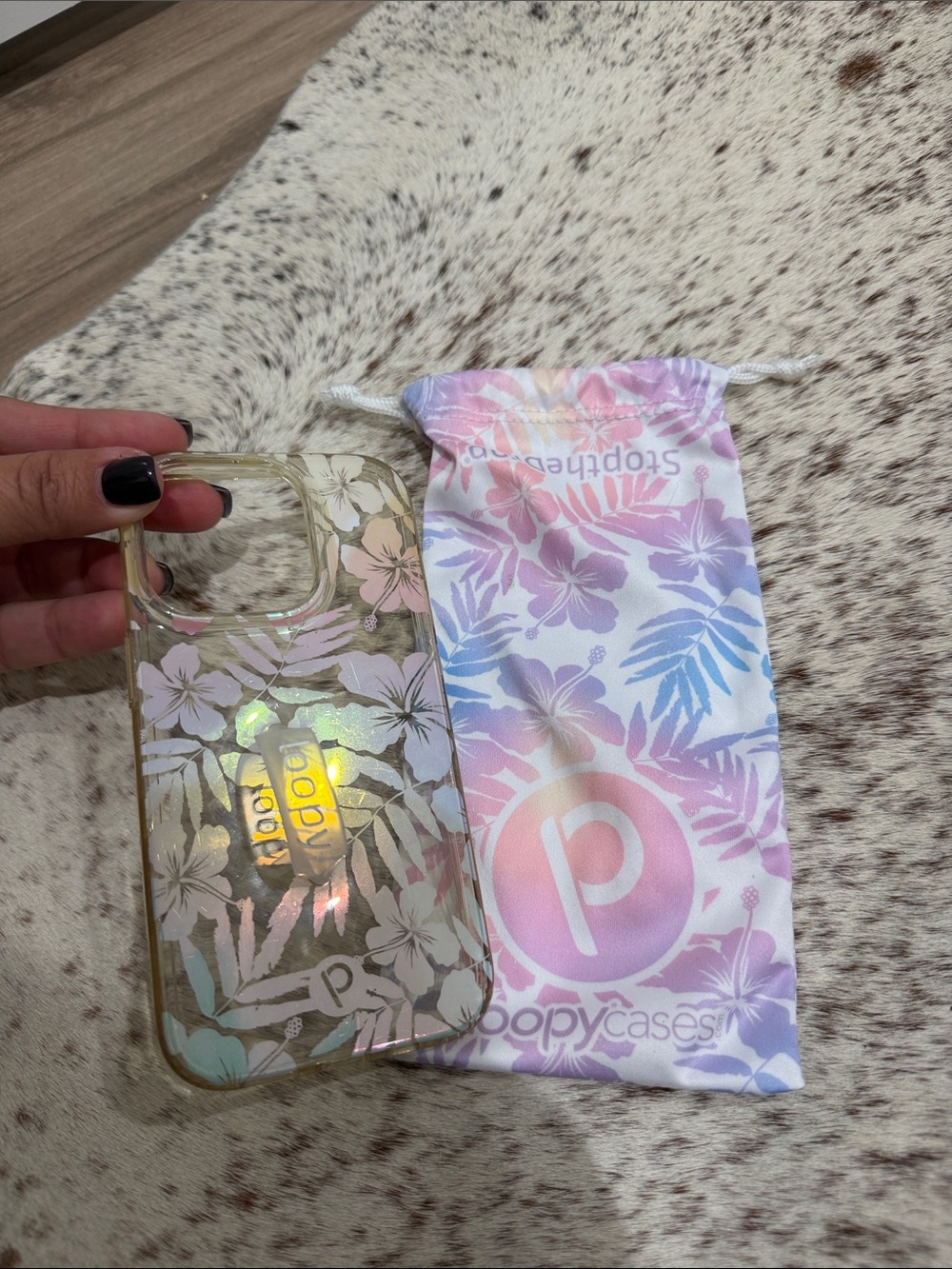 Loopy Case Clear Floral iPhone Case with Pastel Pink & Purple Accents